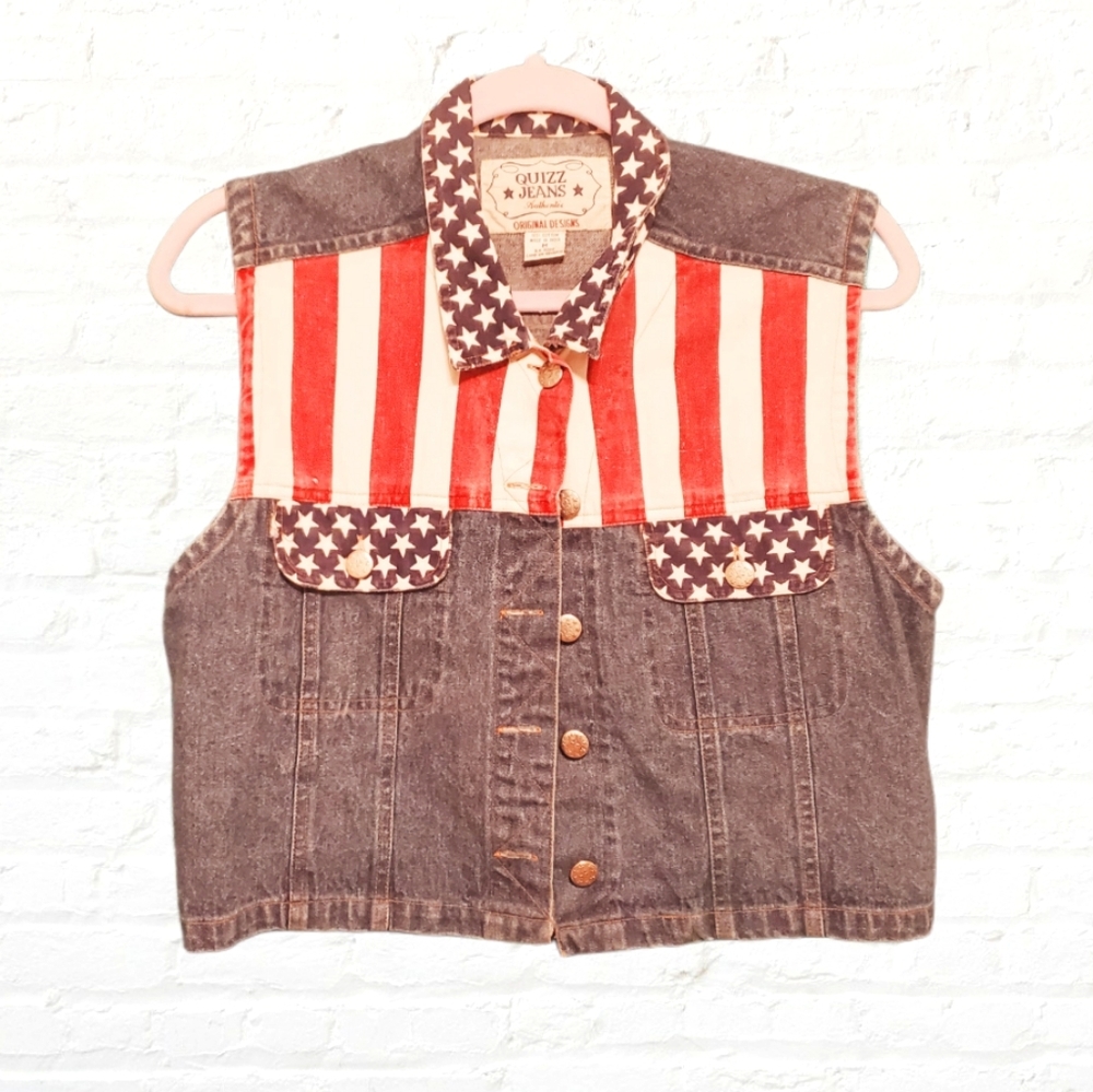 VINTAGE cropped denim vest